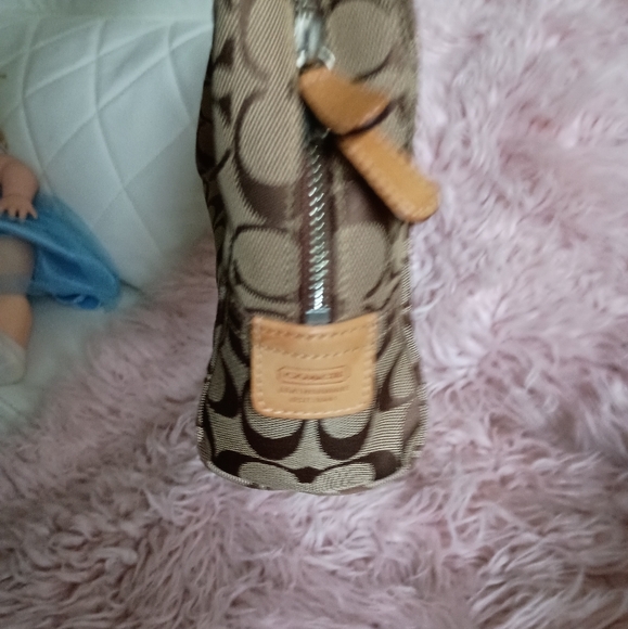 Coach Campbell Signature C  Brown w/Leather Trim Handbag/Shoulder Bag - Picture 7 of 14